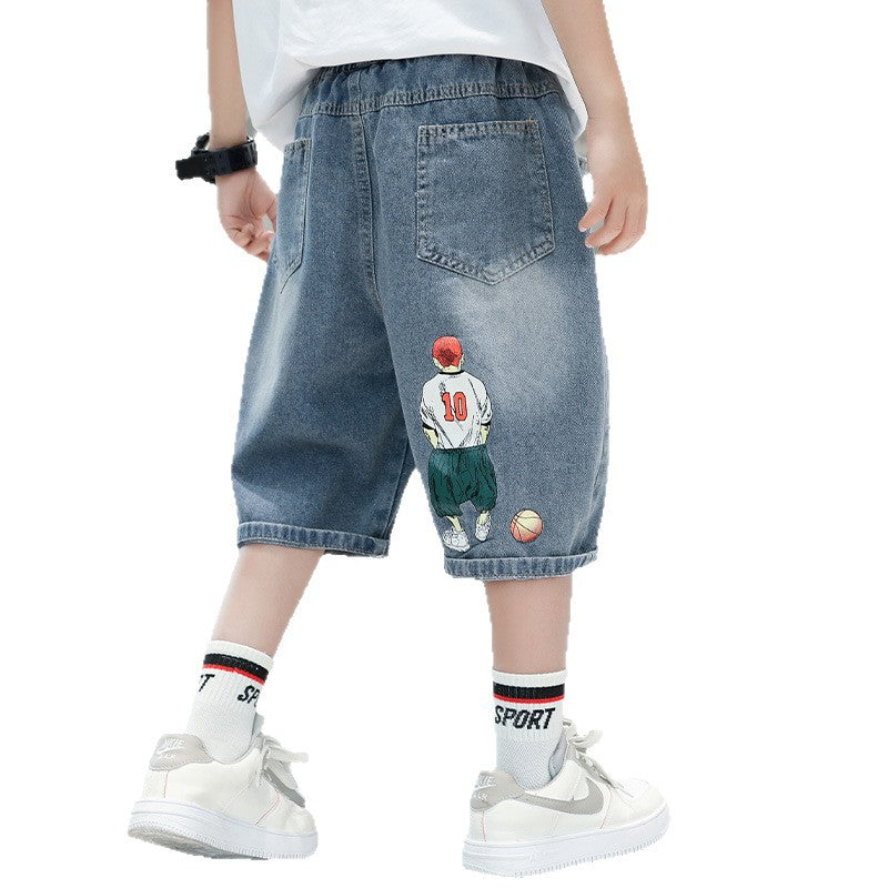 Boys casual denim shorts with exclusive embroidery design Mune Fashion