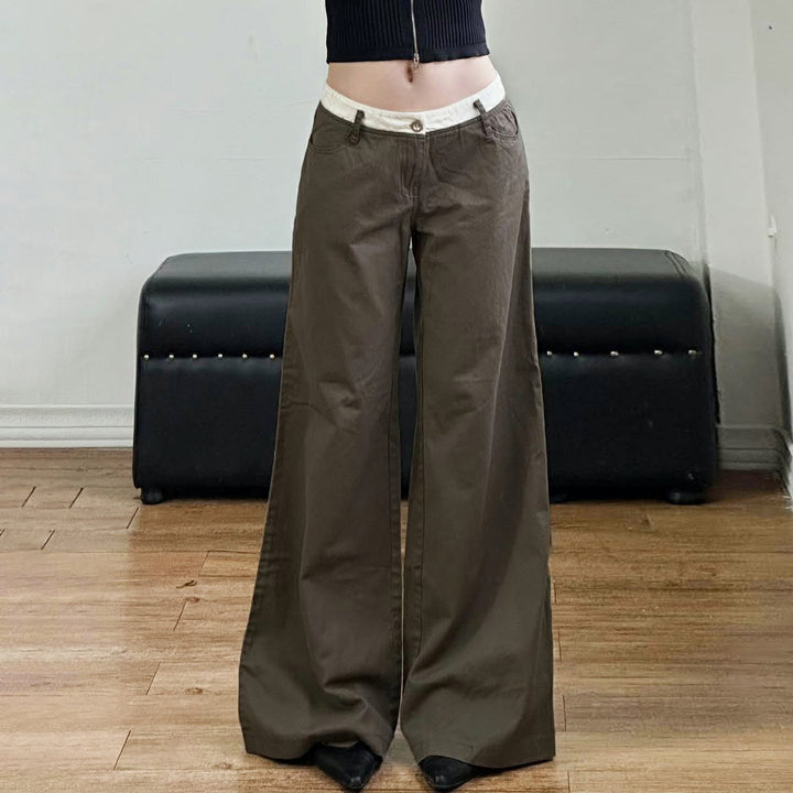 Women nan Highwaist culotte pants with wide leg and contrasting waistband detail Mune Fashion