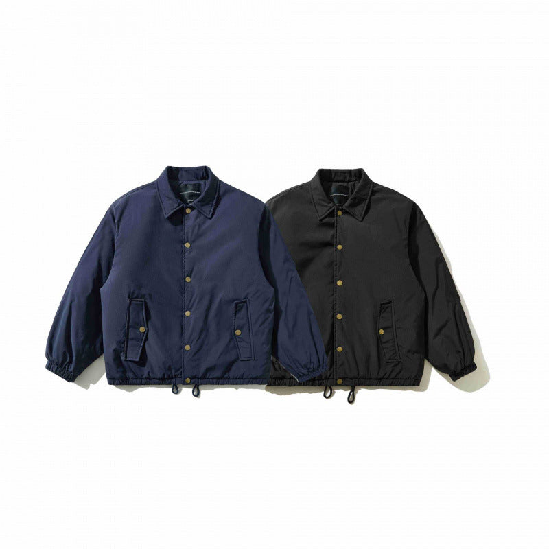 Men's short jacket in worker look with shirt collar, snap button closure and drawstring waistband Mune Fashion