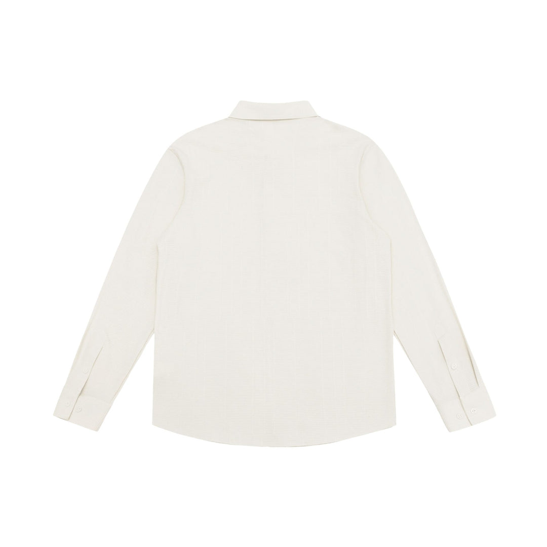 Men's Structured Knit Over-shirt with Concealed Button Placket and Ribbed Collar Mune Fashion