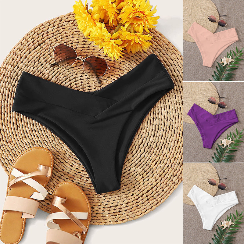 Women's High-Cut Bikini Bottom with Fashionable Design Mune Fashion