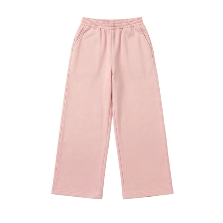 Women's Wide-Leg Relaxed Pants with High Comfort Waistband, Side Pockets and Soft Fleece Lining Mune Fashion