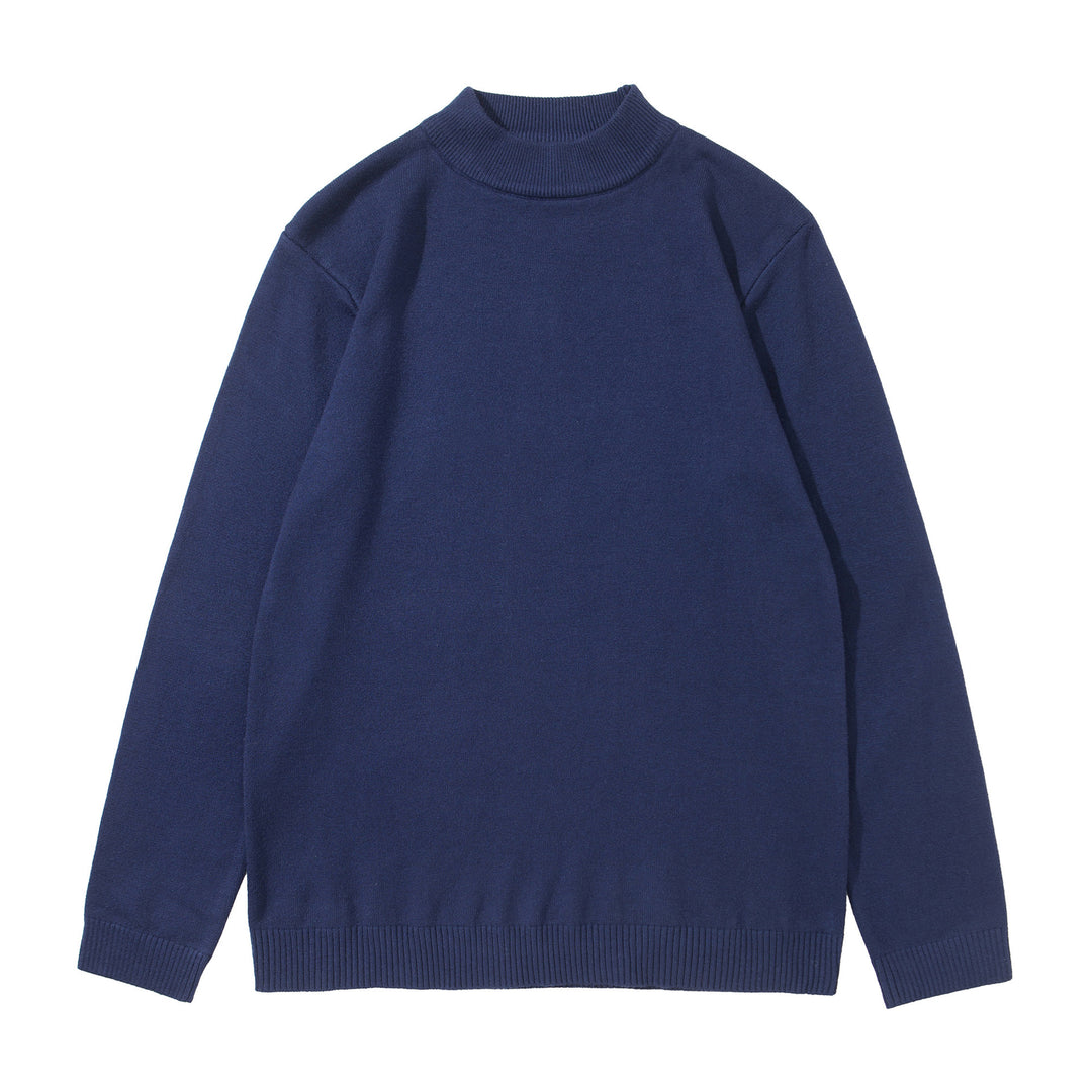 Unisex Minimalist Fine Knit Mockneck with Extra Wide Ribbed Hem Mune Fashion