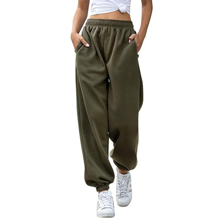 Ladies nan Cozy Sweat Palazzo Pants with high comfort waistband, integrated drawstring and gathered ankle cuffs Mune Fashion