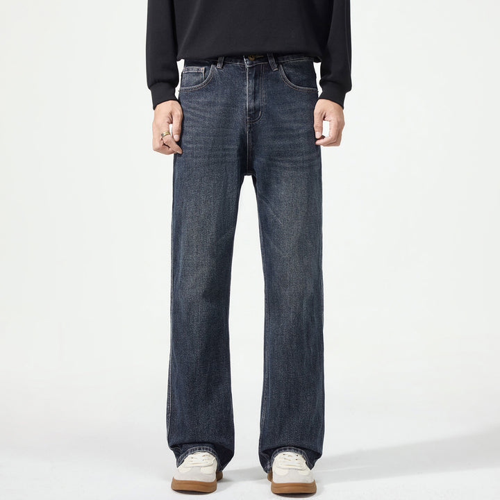 Men's loose-fitting five-pocket jeans with a high waist and vintage wash Mune Fashion