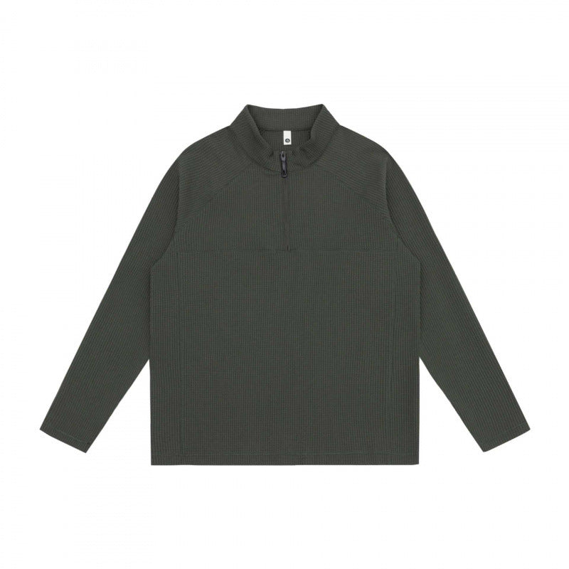 Unisex Chunky Knit Half-Zip Sweater with Stand Collar and Boxy Cut Mune Fashion