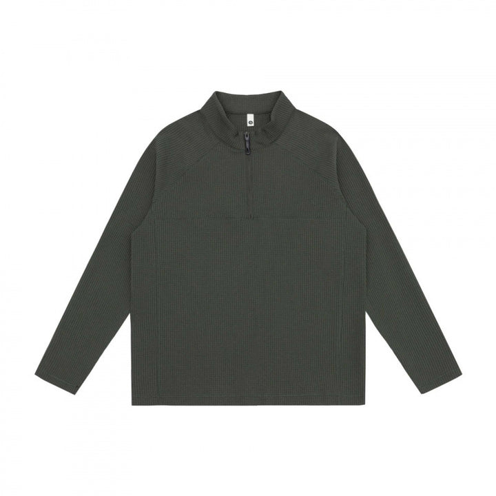 Unisex Chunky Knit Half-Zip Sweater with Stand Collar and Boxy Cut Mune Fashion