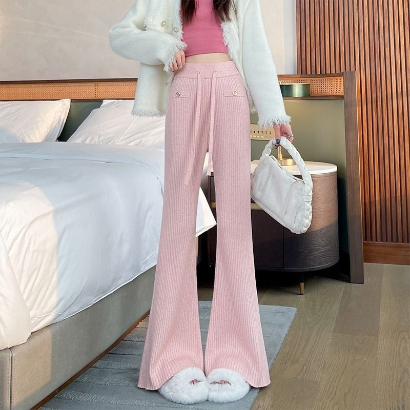 Women's Flowing Ribbed Knit Trousers Mune Fashion