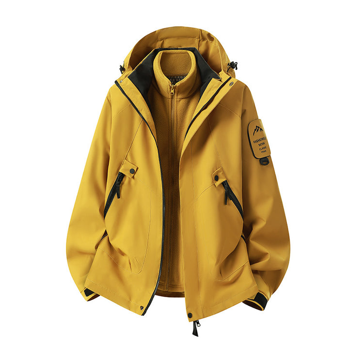 Men's Two-in-One Weather Protection Jacket with Removable Padded Vest and Adjustable Hood Mune Fashion