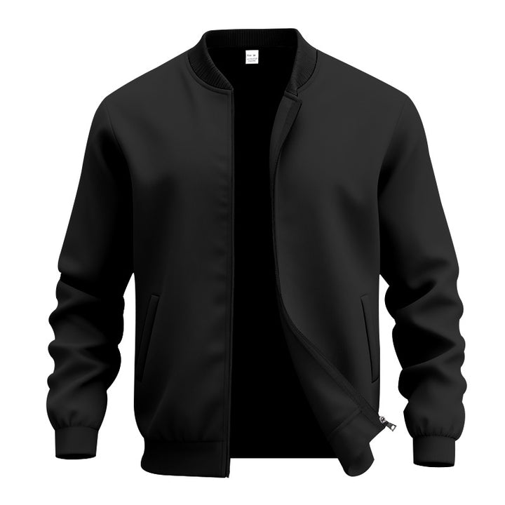 Men's lightweight bomber-style blouson with partially concealed zipper, ribbed cuffs, and side pockets Mune Fashion