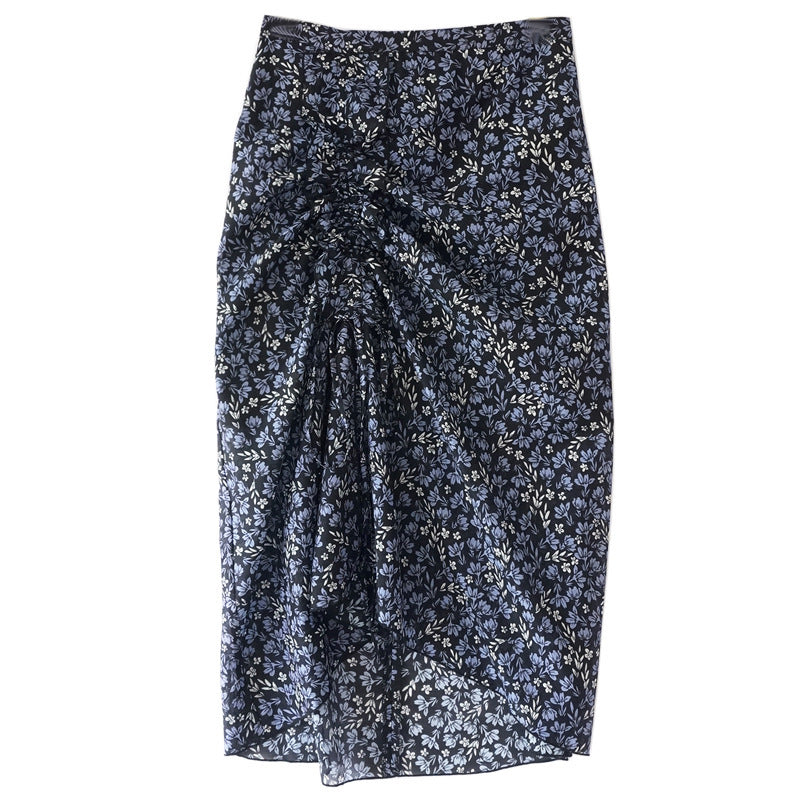 Ladies Elegant Midi Skirt with Draped Design Mune Fashion