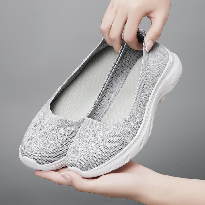 Women's Nano Hybrid Ballerina Sneaker with seamless knit upper material, ergonomic comfort insole, and slip-resistant sole Mune Fashion