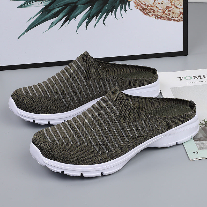 Women's knitted slip-on clog with shock-absorbing EVA midsole and ergonomic heel support Mune Fashion