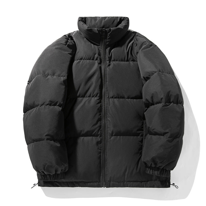 Unisex Oversize Padded Quilted Jacket with High Standing Collar, Drawstring Hem, and Full Zip Mune Fashion