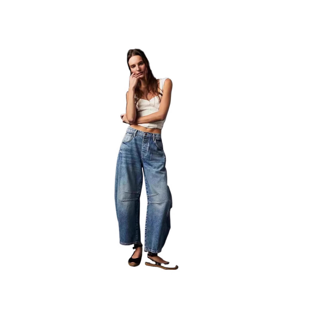 Women's wide jeans with high waist, straight leg and relaxed fit Mune Fashion