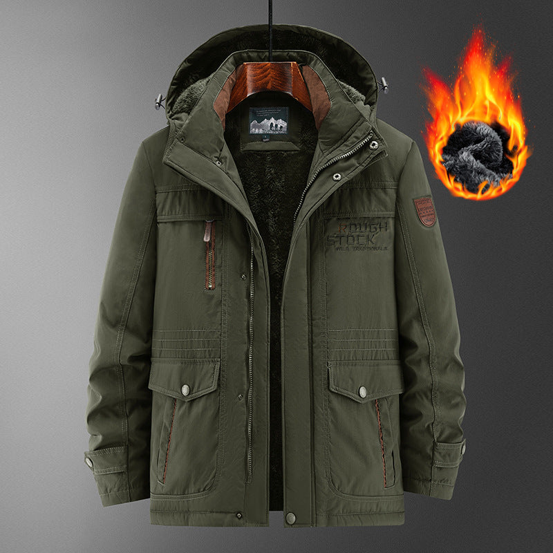 Men's Robust Padded Field Parka with Teddy Lining, Hood, and Multi-functional Pockets Mune Fashion