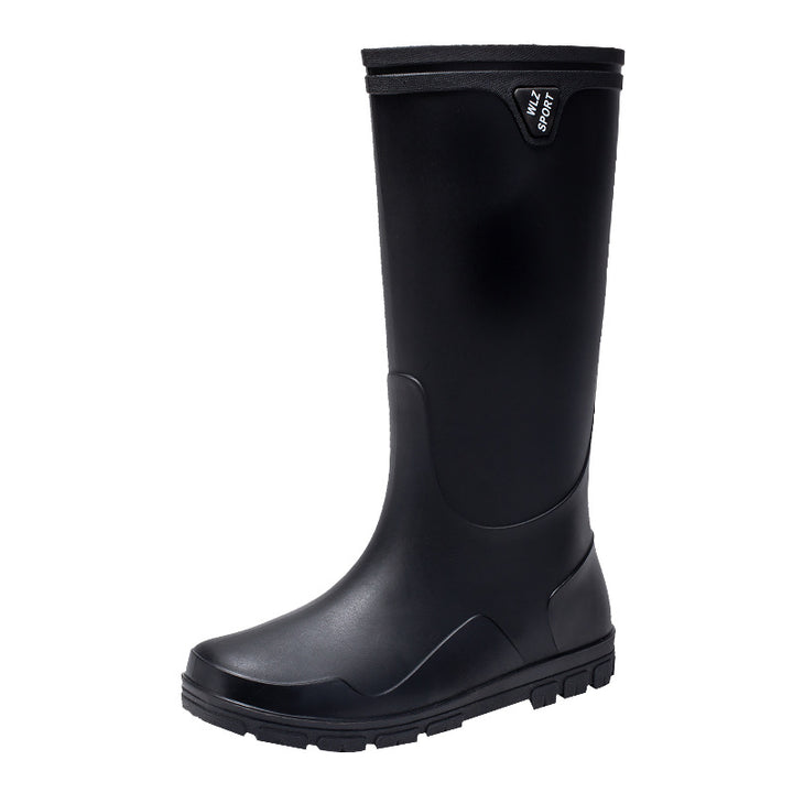 Men's Mid-Height Waterproof Rubber Boots with Contrasting Profile Sole Mune Fashion