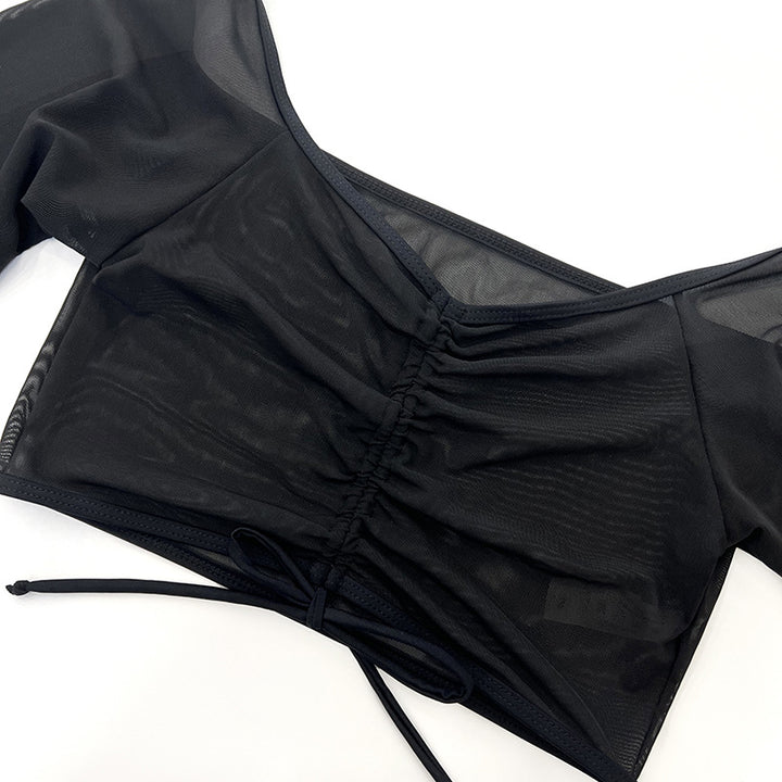 Ladies sporty swim top with long sleeve and high waistband Mune Fashion