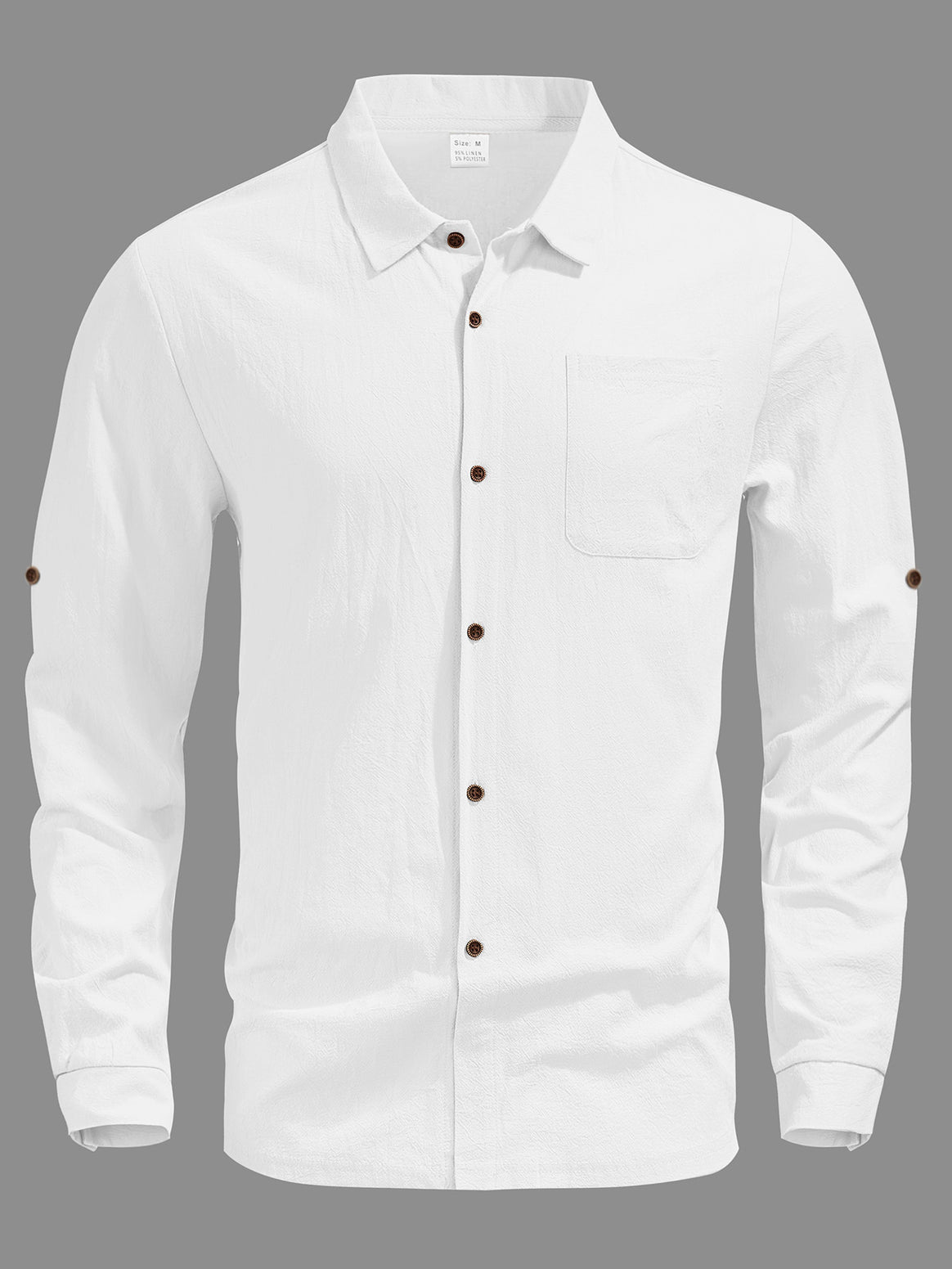 Men's casual long-sleeve shirt with Kent collar, chest pocket, and sleeve strap Mune Fashion