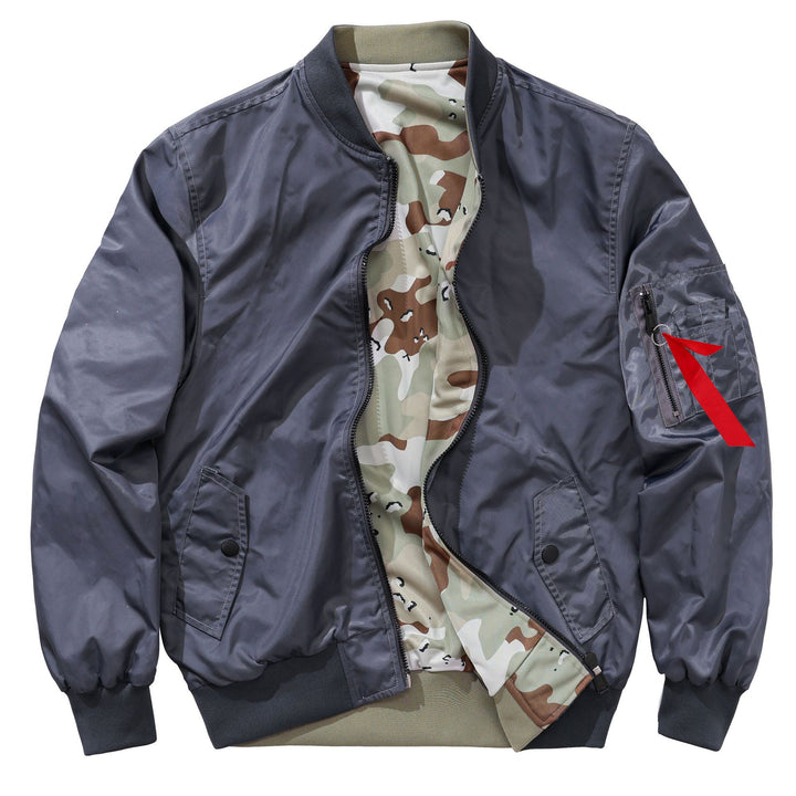 Men's  MA-1 flight bomber jacket with camouflage lining sleeve utility pocket Mune Fashion