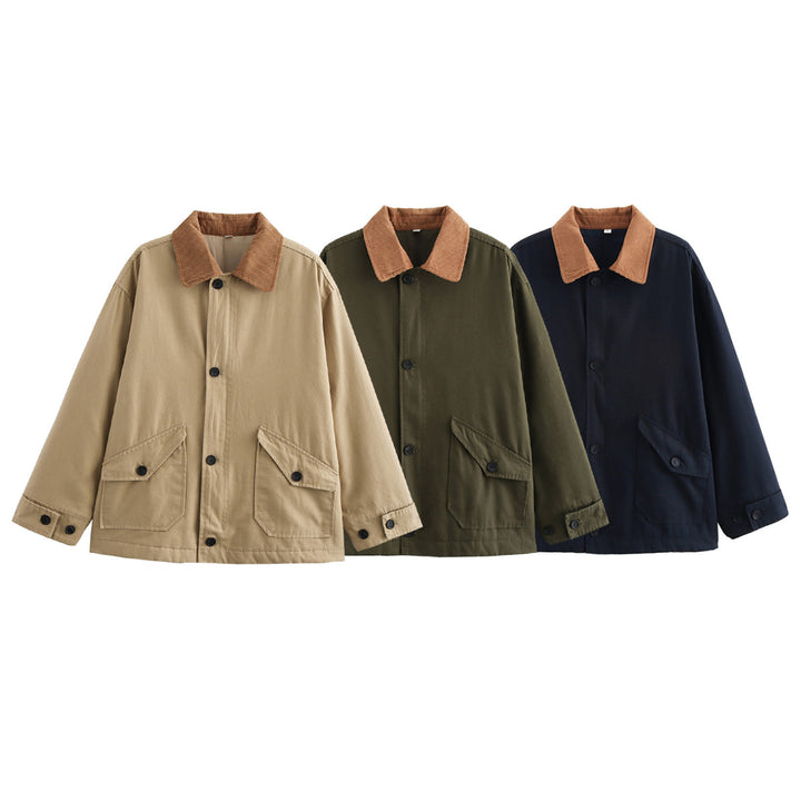 Women nan short utility field jacket with cord collar, oversized cut and patch flap pockets Mune Fashion