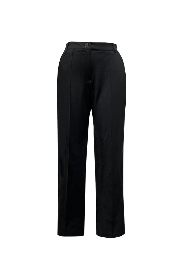 Women high-waisted straight-cut suit trousers with crease Mune Fashion