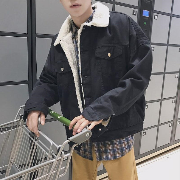Men's Jeans Jacket with Fleece Inner Lining Mune Fashion