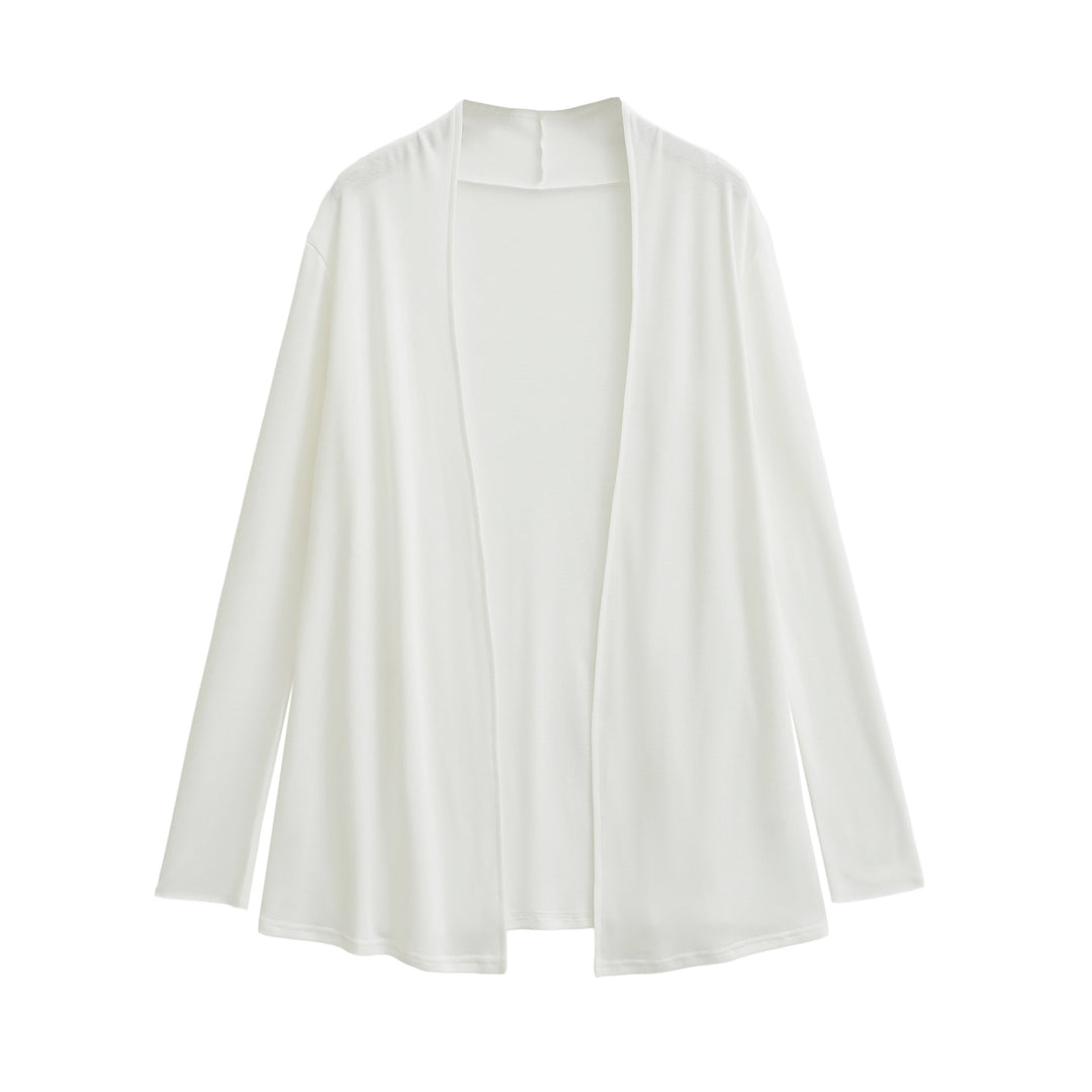 Women Open Flowing Jersey Cardigan with Waterfall Edge Mune Fashion