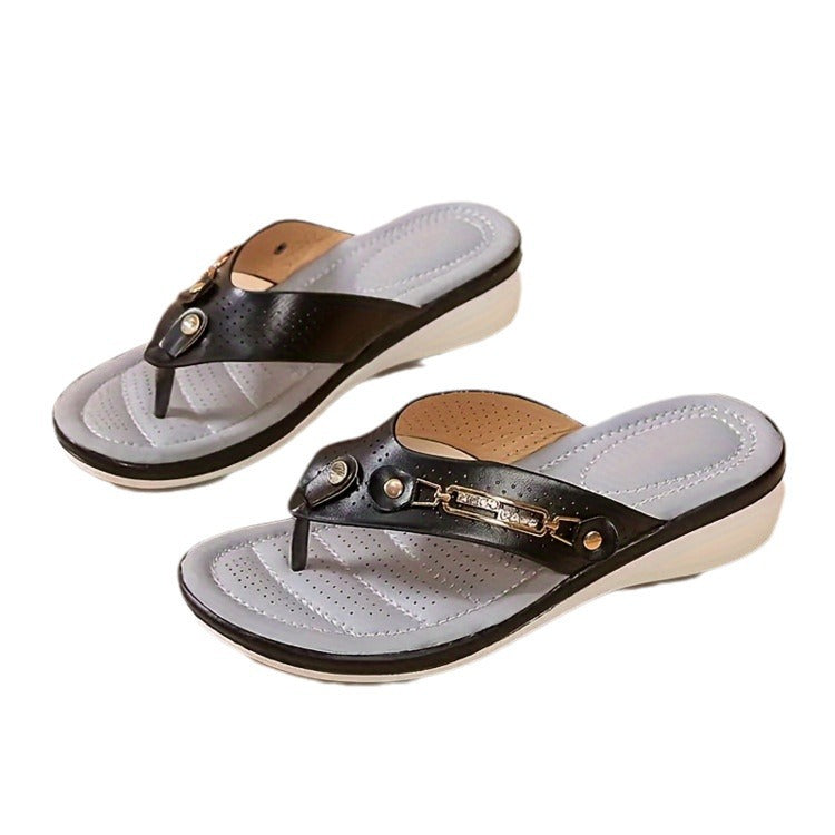 Damen Komfort-Zehentrenner mit ergonomischer Keilsohle Mune Fashion