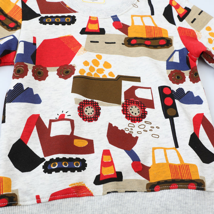 Boys sweatshirt with exciting construction site pattern Mune Fashion