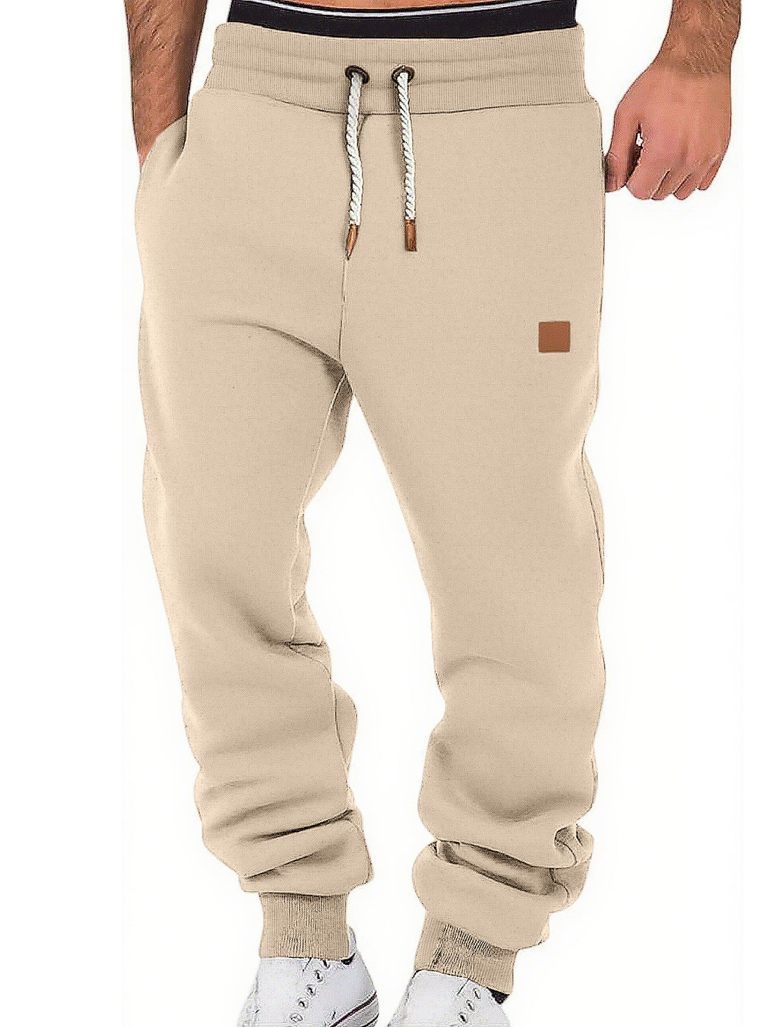 Men's Relax-Fit Fleece Jogging Pants with Cuffs and Drawstring Mune Fashion