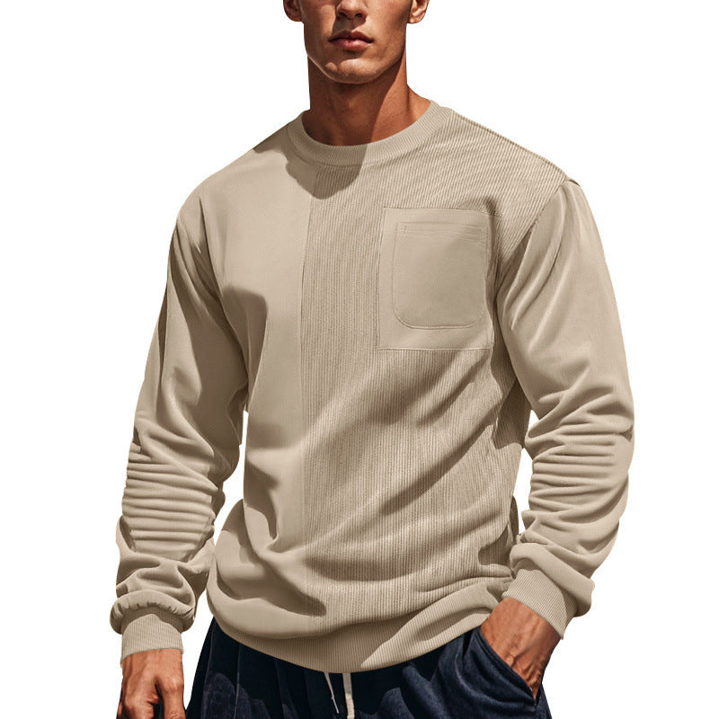 Men's Structured Sweatshirt with Ribbed Panel and Chest Pocket Mune Fashion