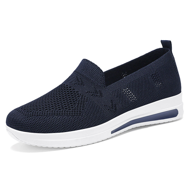 Women's seamless knit slip-on casual sneakers with ergonomic memory footbed and cushioning air chamber midsole Mune Fashion