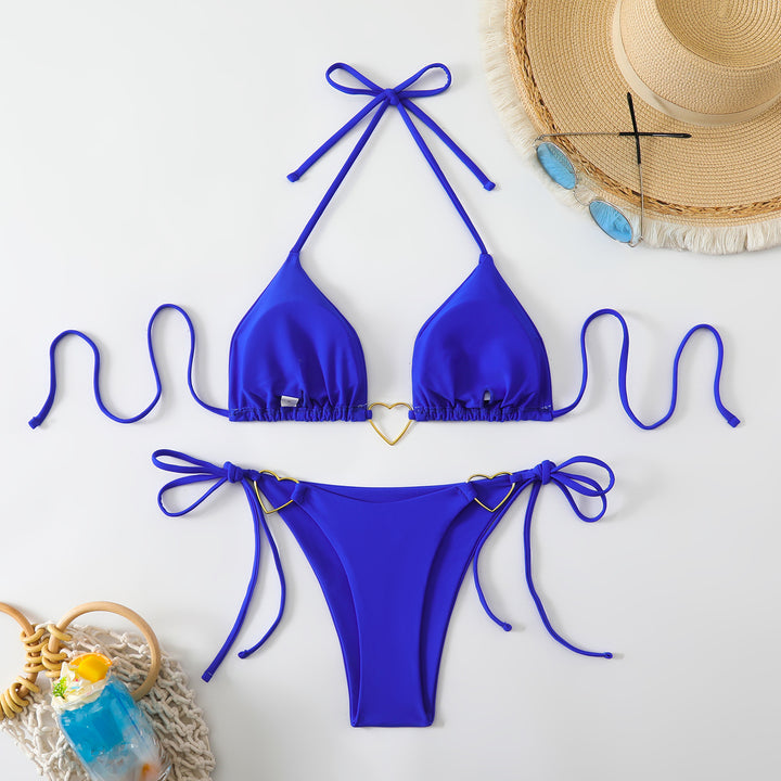 Women's triangle bikini with fashionable heart accents Mune Fashion