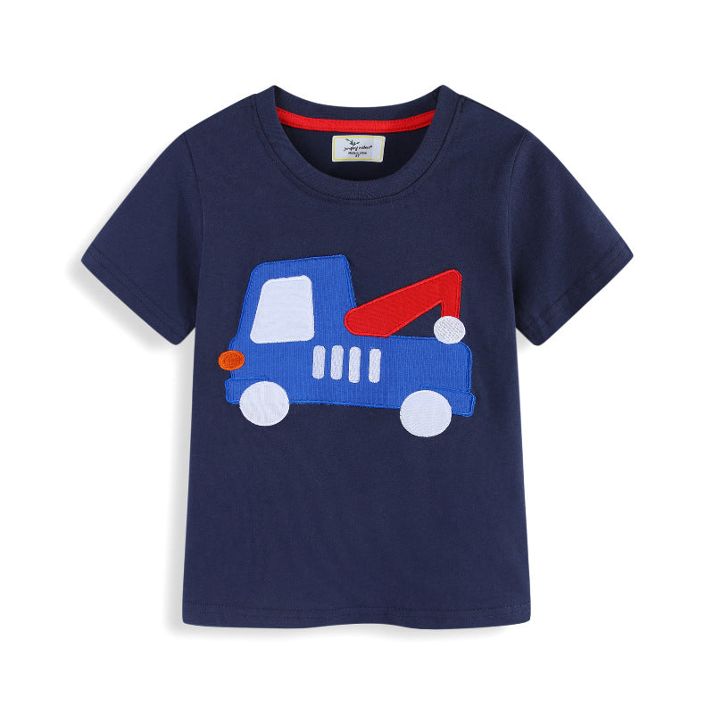 Boys T-shirt with sturdy pioneer vehicle application Mune Fashion