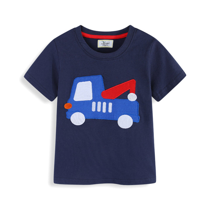 Boys T-shirt with sturdy pioneer vehicle application Mune Fashion