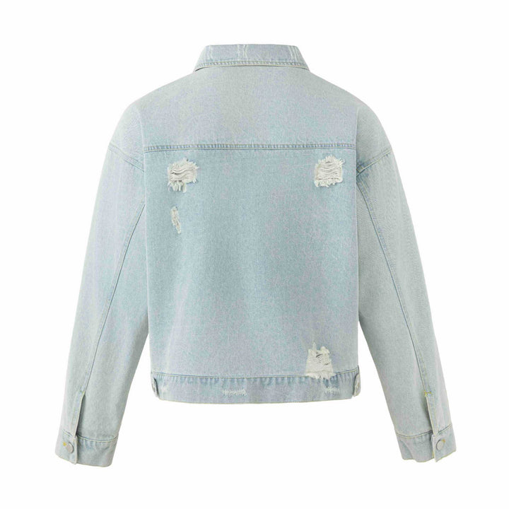 Unisex Castig tailored jeans jacket with logo studs and vintage washed effect Mune Fashion