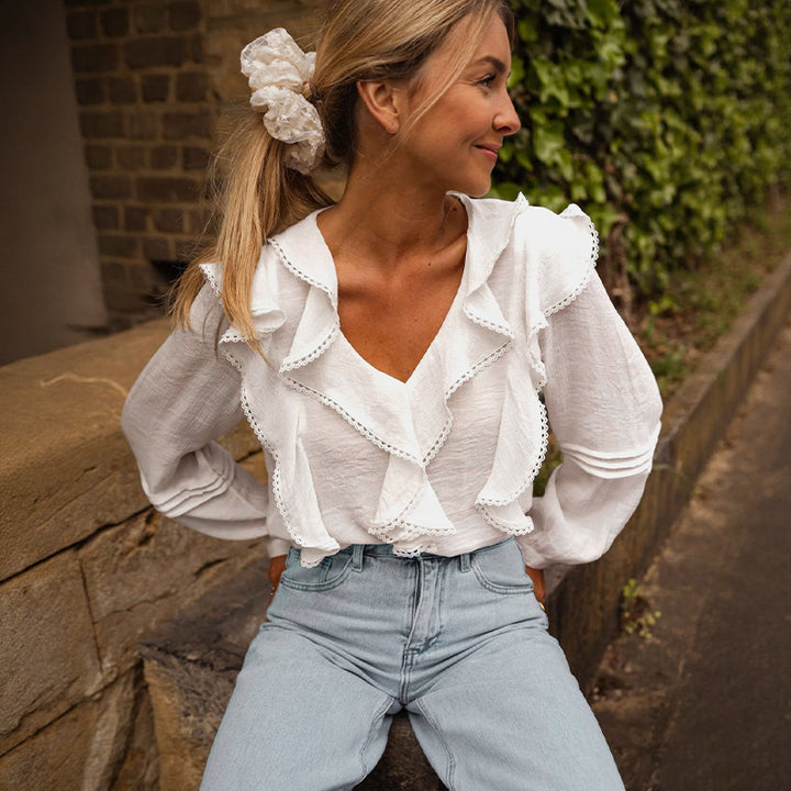 Women Playful Blouse with Ruffle Details Mune Fashion 1788168446