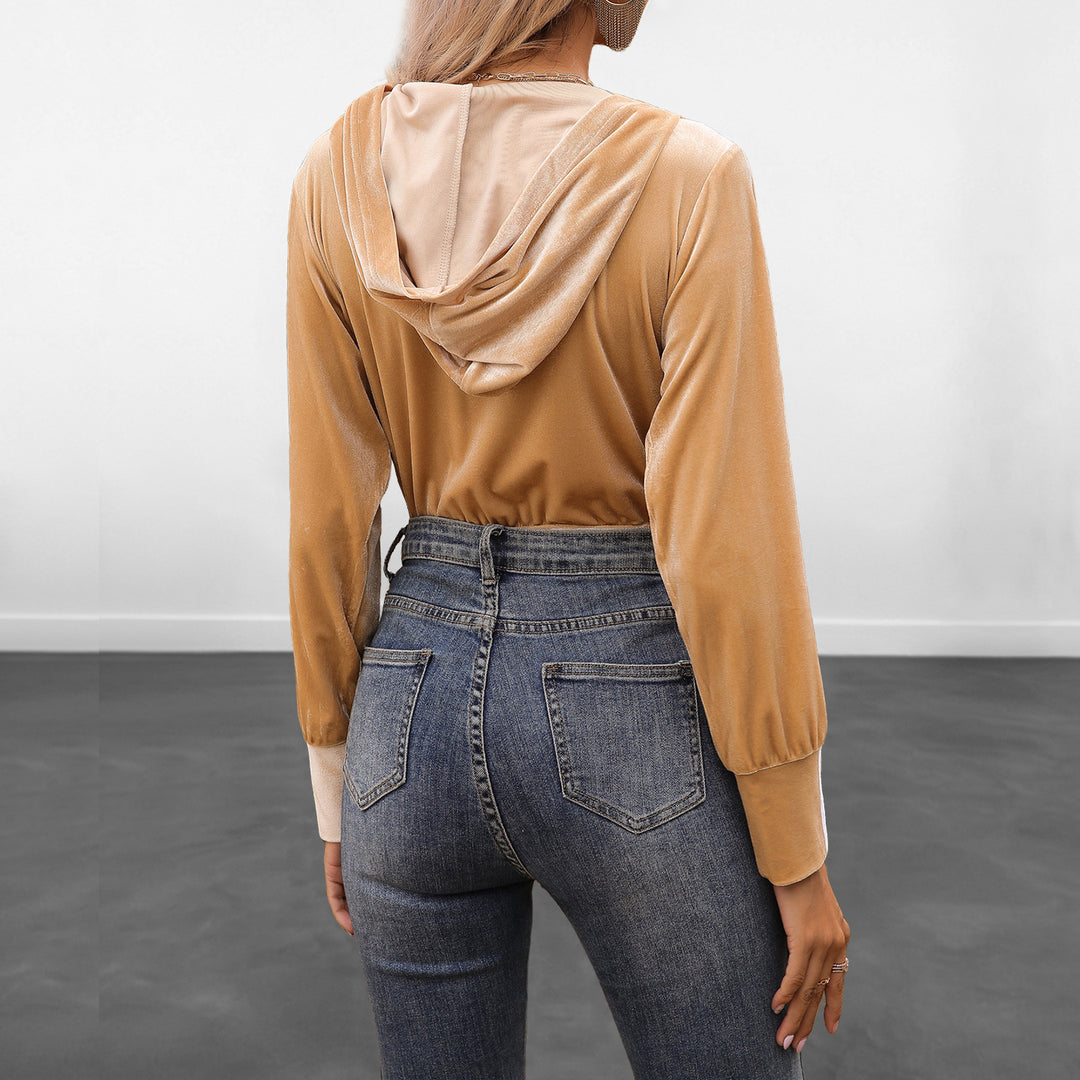 Women's Sporty Long Sleeve Top with Zipper Mune Fashion