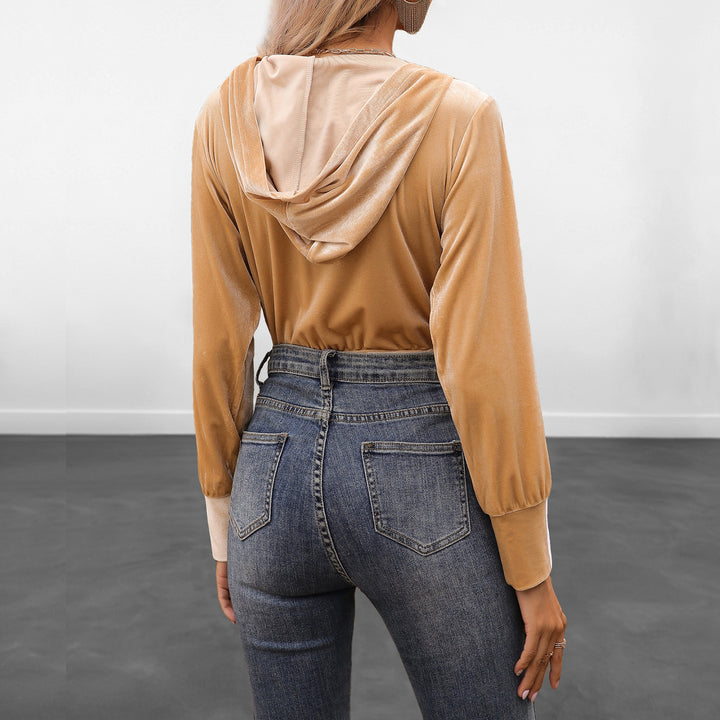 Women's Sporty Long Sleeve Top with Zipper Mune Fashion