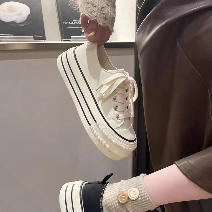 Women's Platform Sneakers with Trendy Design and Durable Upper Material Mune Fashion