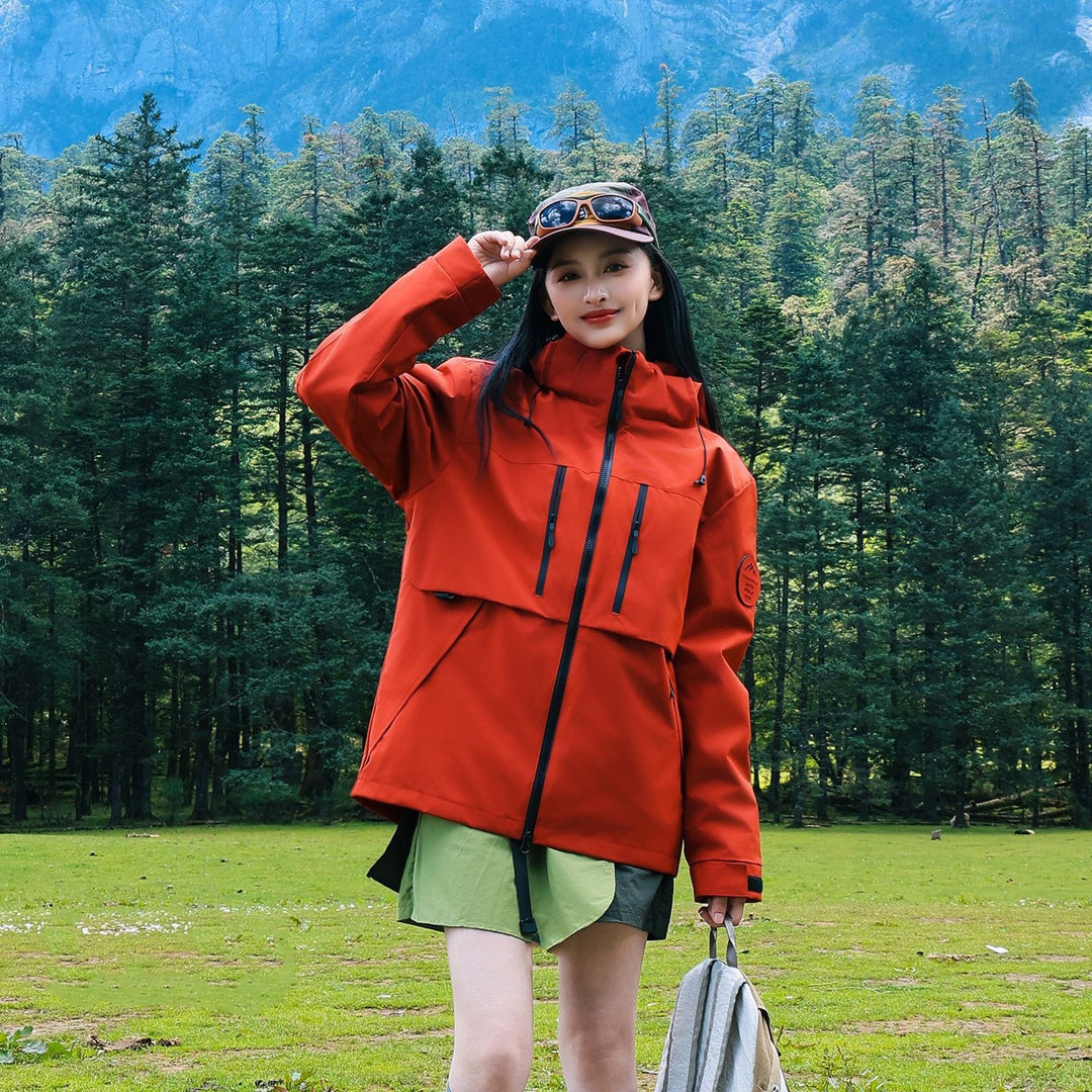 Men's Waterproof Breathable Softshell Outdoor Jacket with Adjustable Hood Mune Fashion