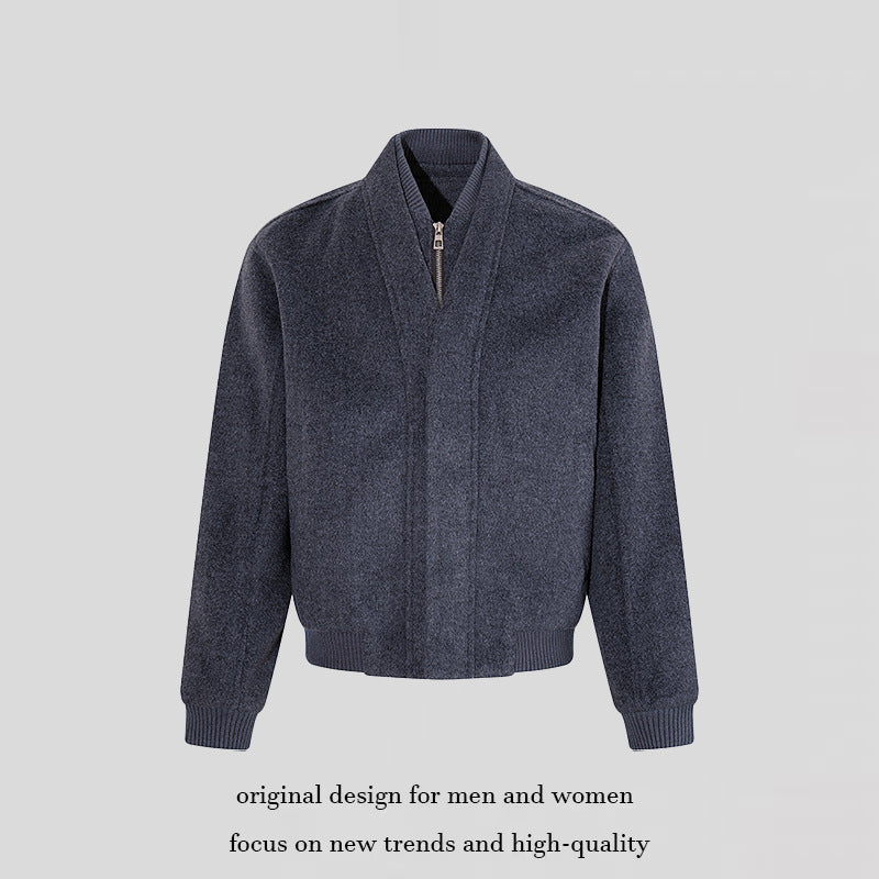 Women's short-cut bomber jacket with concealed zipper and ribbed cuffs Mune Fashion