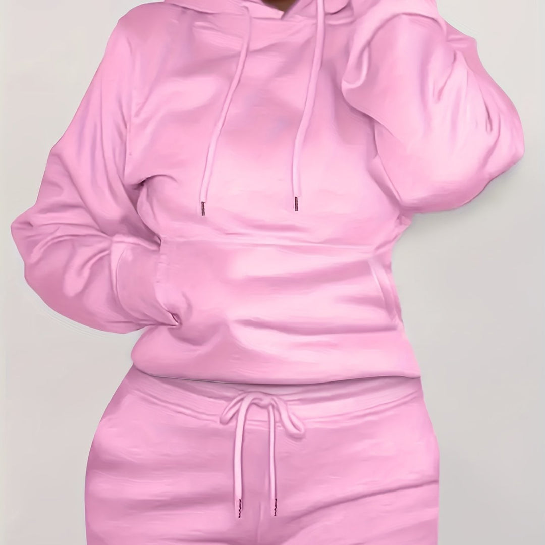 Women’s form-fitting hoodie and pencil skirt set with kangaroo pocket and drawstring Mune Fashion