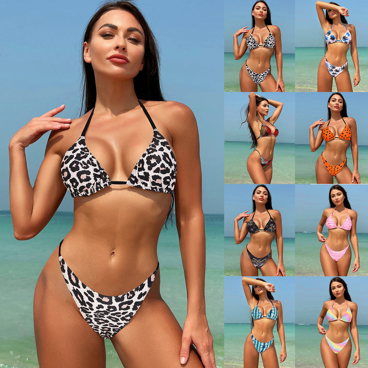 Women's Triangle Bikini with Floral Pattern Mune Fashion