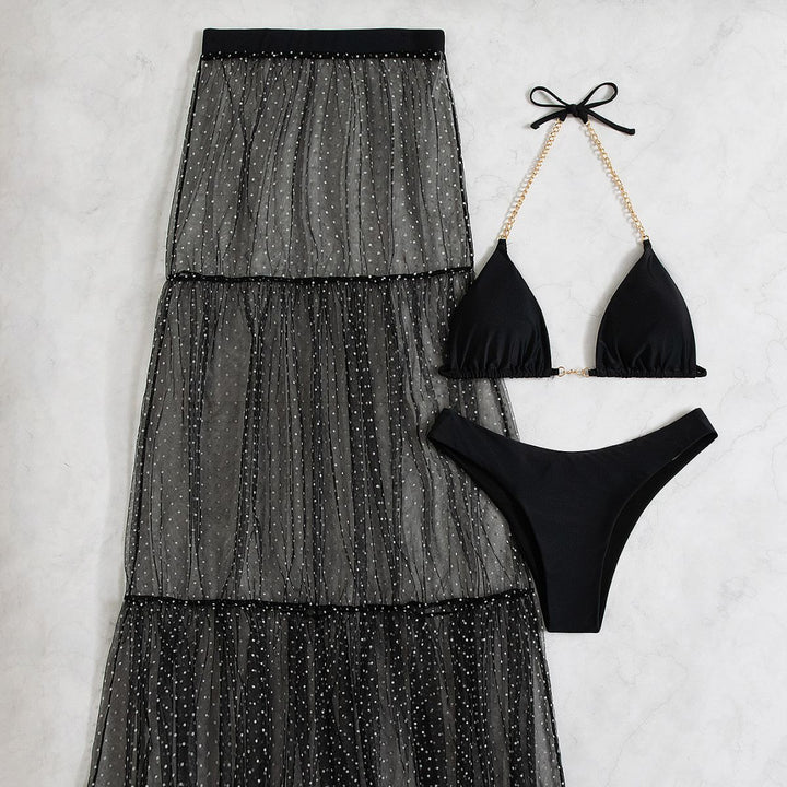 Women's transparent beach skirt with dots Mune Fashion