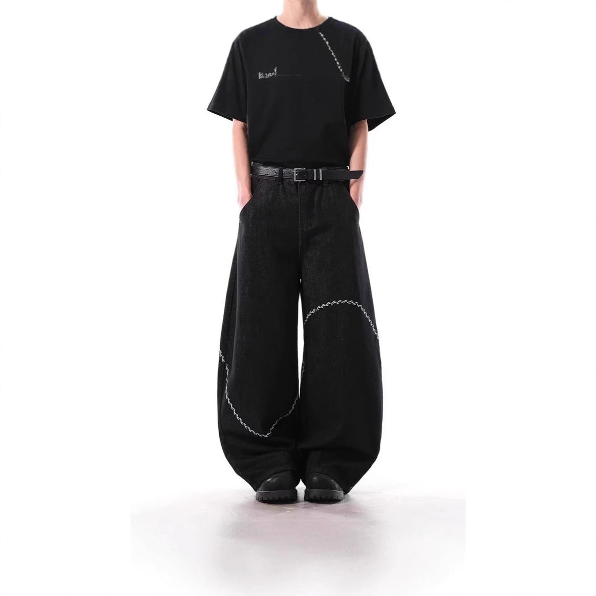 Men's Fashion Wide-Leg Pants with Unique Design Mune Fashion