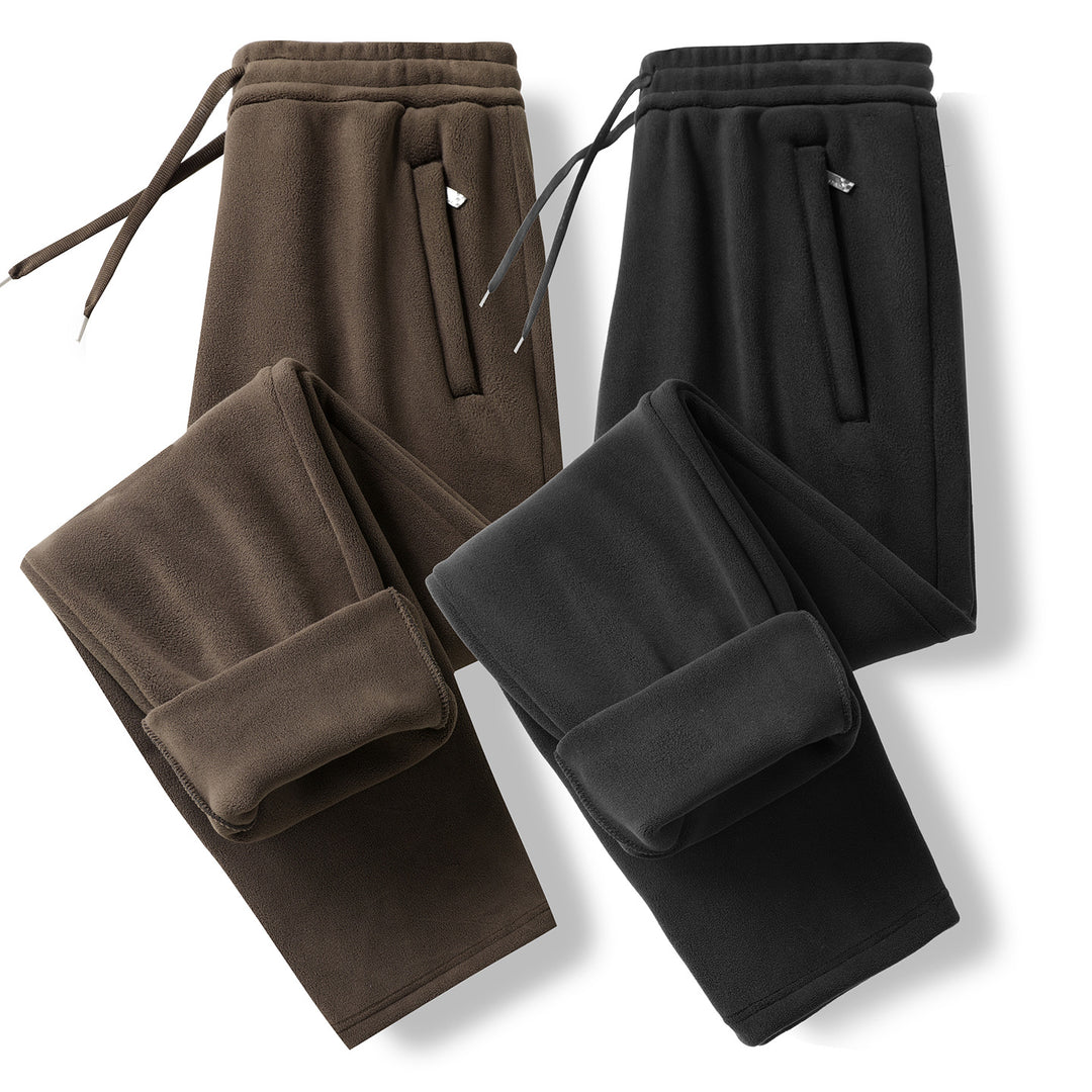 Men's Fleece Jogging Pants with Elastic Waistband, Drawstring and Ribbed Cuffs Mune Fashion