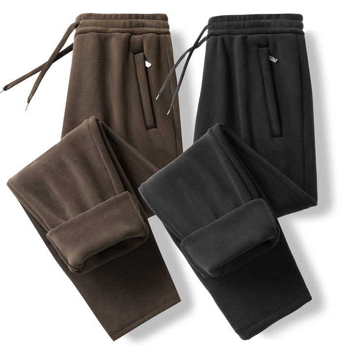 Men's Fleece Jogging Pants with Elastic Waistband, Drawstring and Ribbed Cuffs Mune Fashion