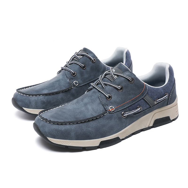 Men's moccasin-inspired city sneaker with profiled rubber sole and padded heel collar Mune Fashion